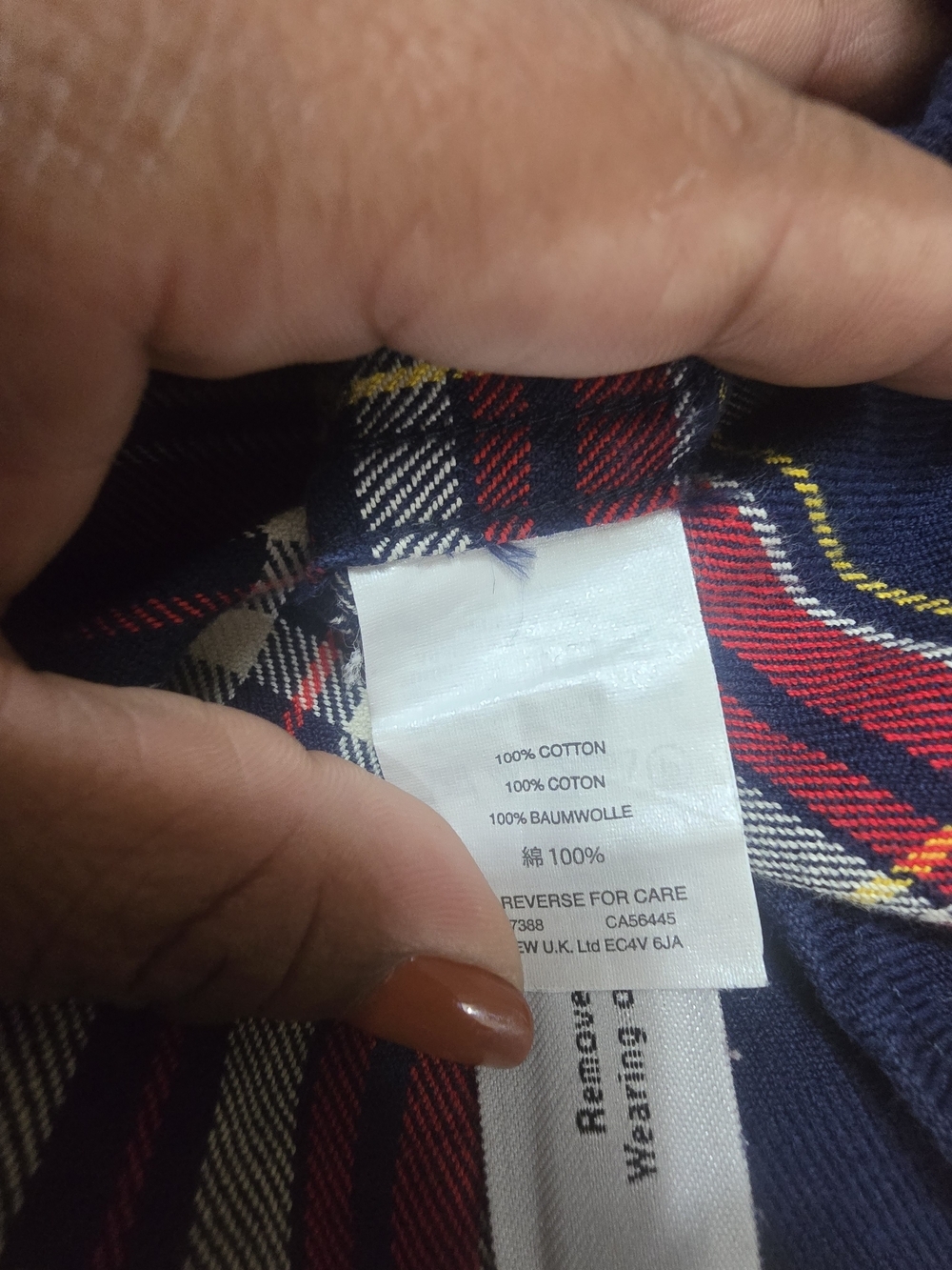 J. Crew Navy and Red Plaid Flannel Shirt - Picture 5 of 6